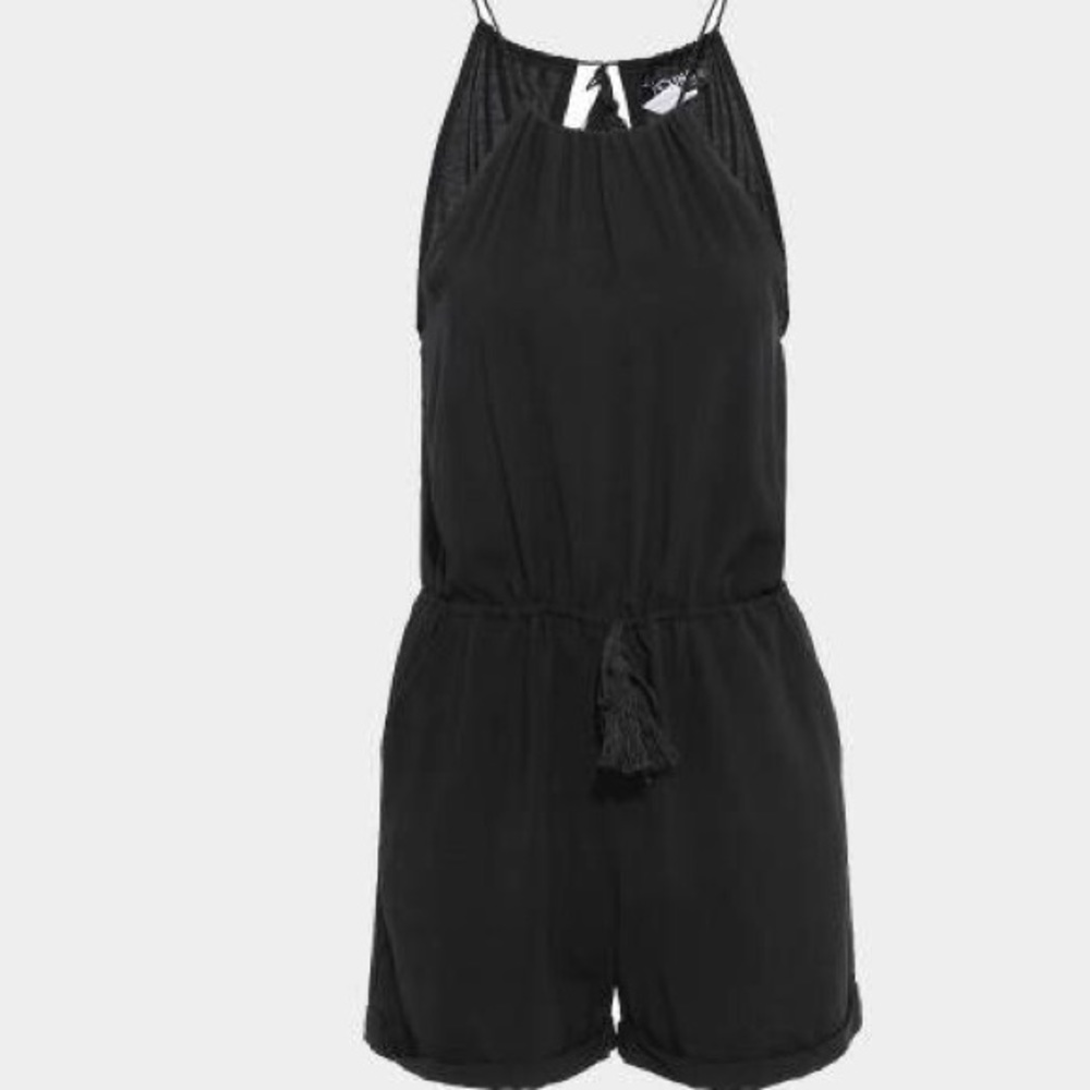 Black cut out back romper